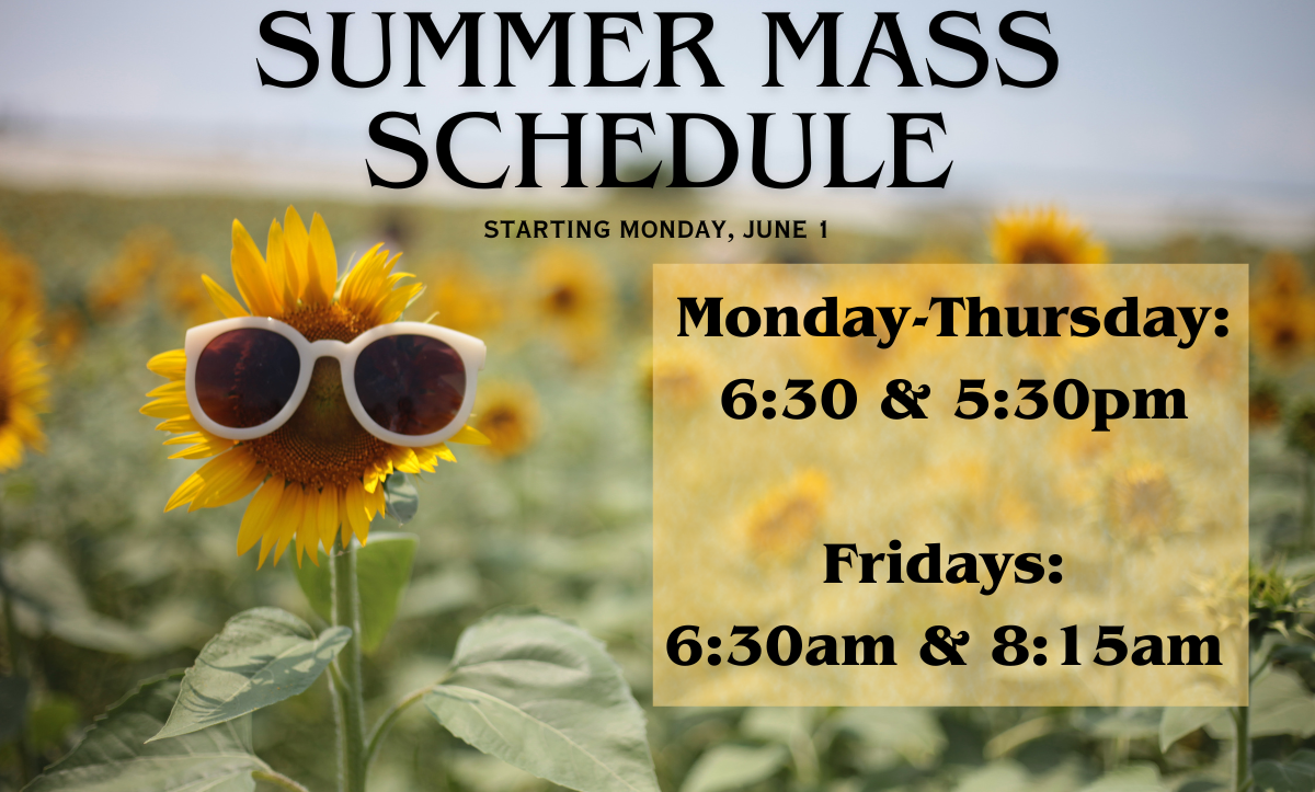 Summer Mass Times 2026